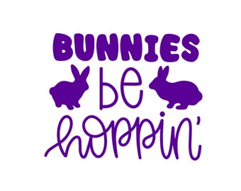 Bunnies Be Hoppin' Iron On Decal, Easter Transfer, Kid Easter Shirt Decal, Iron On Transfer, DIY Easter Craft, Iron On Patch, Vinyl Applique