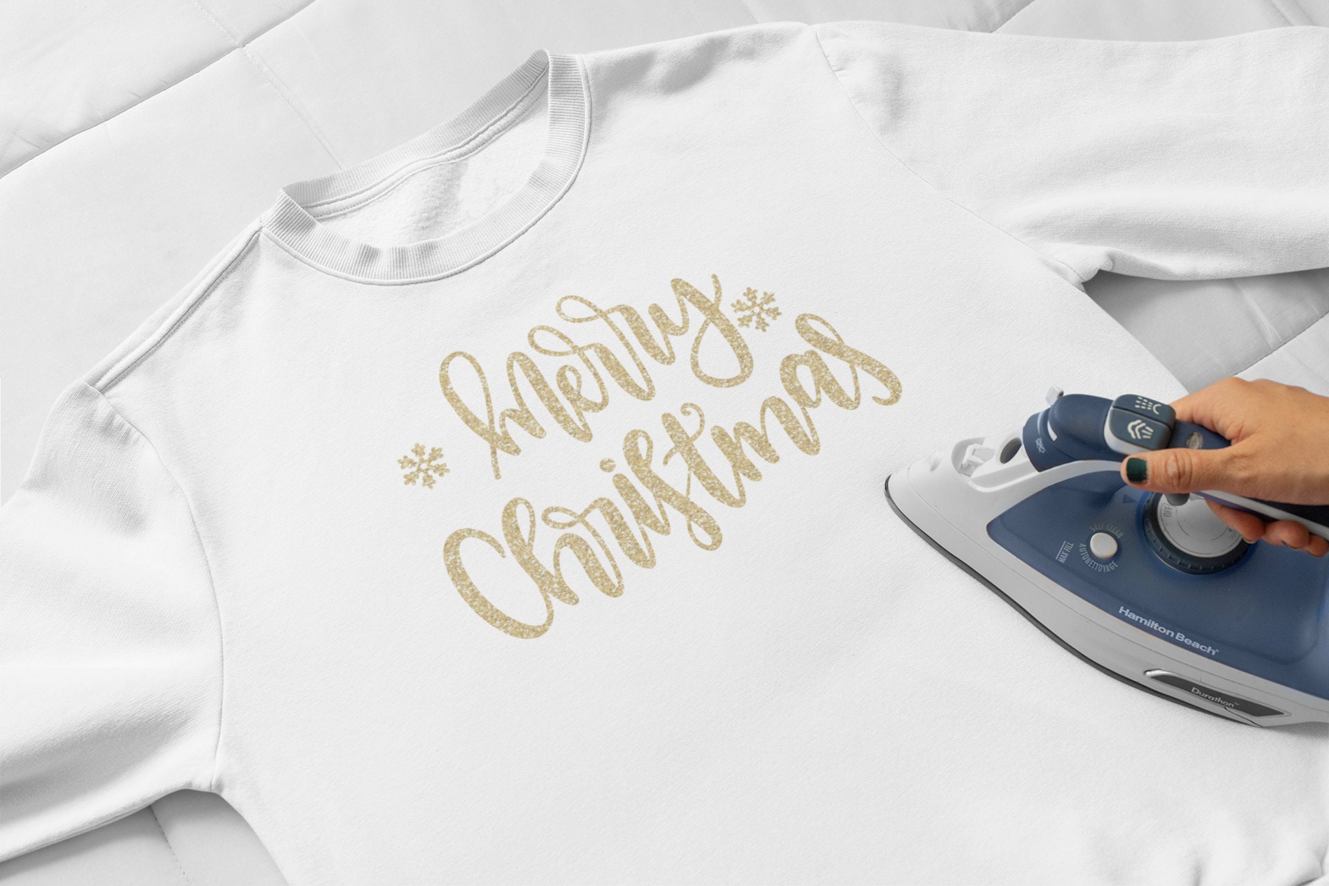 Merry Christmas Iron on Transfer Christmas Decal DIY Etsy