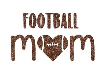 Football Mom Iron On Decal: Glitter or Non-Glitter Transfer