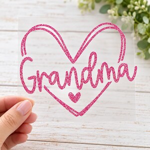 Grandma Double Heart Iron On Transfer, DIY Shirt Vinyl Decal