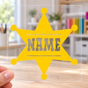 Personalized Sheriff Badge Iron On Transfer, Custom Vinyl Decal