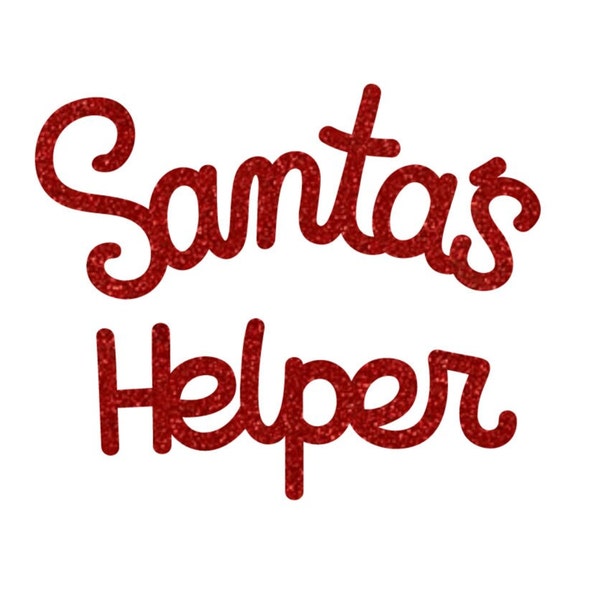 Santa's Helper Iron On Decal, Christmas Transfer, DIY Christmas Craft, Christmas Decoration, Iron On Christmas Patches, HTV Holiday Graphic