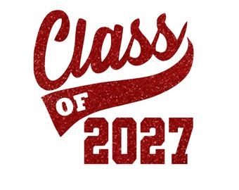 Class of 2027 Graduation Iron On Decal for Shirts Senior 2027