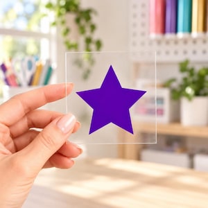 Single Star Iron On Transfer, Vinyl Decal in 9 Sizes