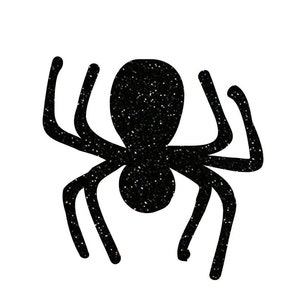 May include: Black glitter spider with eight legs.