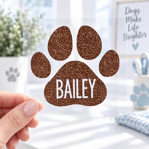 Personalized Paw Print Iron On Transfer, Custom Vinyl Decal