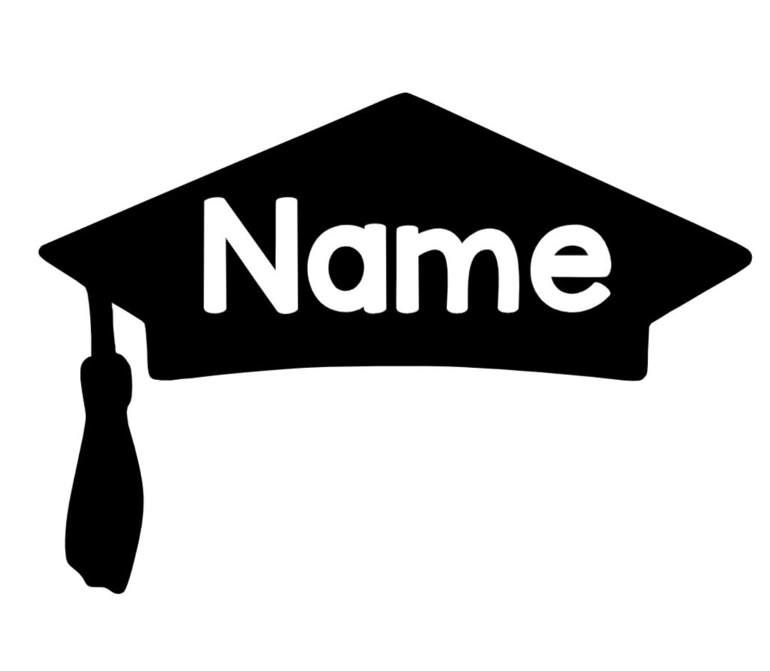 Personalized Graduation Cap Iron on Decal Graduation Name Etsy