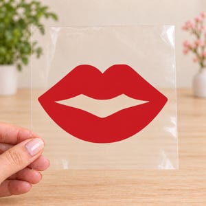 Smiling Lips Iron On Transfer, Glitter or Solid Vinyl