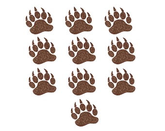 Bear Paw Iron-On Decals: Mini 1x1 inch Animal Claws Transfer, DIY Craft (10-Piece)