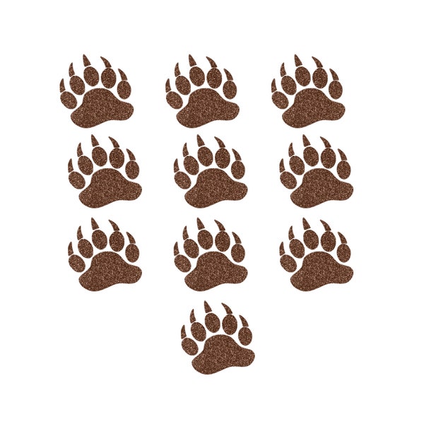 10 Bear Paw Iron On Decals, Grizzly Bear Paws & Claws, Animal Paws Transfer, School Spirit Decal, Mini Paw Claws, Ready To Press, DIY Craft