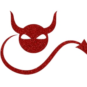 Devil Iron On Patch, Iron On Decal, DIY Halloween Crafts, Halloween TShirt Decal, Devil Halloween, Devil Horns, HTV Graphic Ready To Press