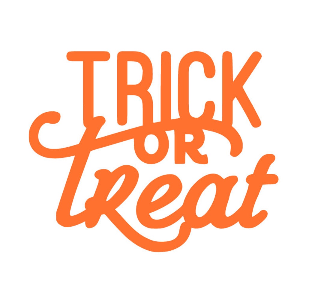 Trick or Treat Decal Iron on Decal Halloween Transfer DIY Etsy UK