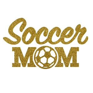 Soccer Mom Iron On Decal: Glitter Vinyl Shirt Transfer