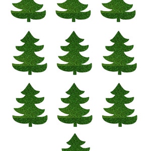 Christmas Tree 1x1 inch Iron On Decals: DIY Crafts (10 Mini Trees)