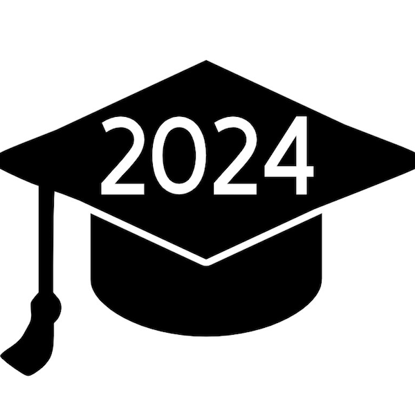Class of 2024 Graduation Cap Iron On Deal, Heat Transfer Vinyl for T-Shirts, Bags & Accessories, Ready to Apply, Create Your Own Grad Shirt