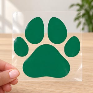 Paw Print Iron On Transfer, Glitter or Solid Vinyl
