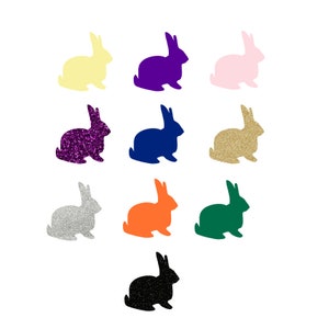 10 Small Bunnies Iron On Decals, Bunny Silhouette Transfers, Bunny Decal, Easter Bunny, Iron On Patches, Vinyl Decals, DIY Craft Supplies