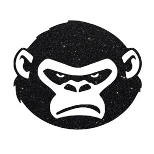 Gorilla Face Iron On Decal: Glitter Animal Shirt Transfer