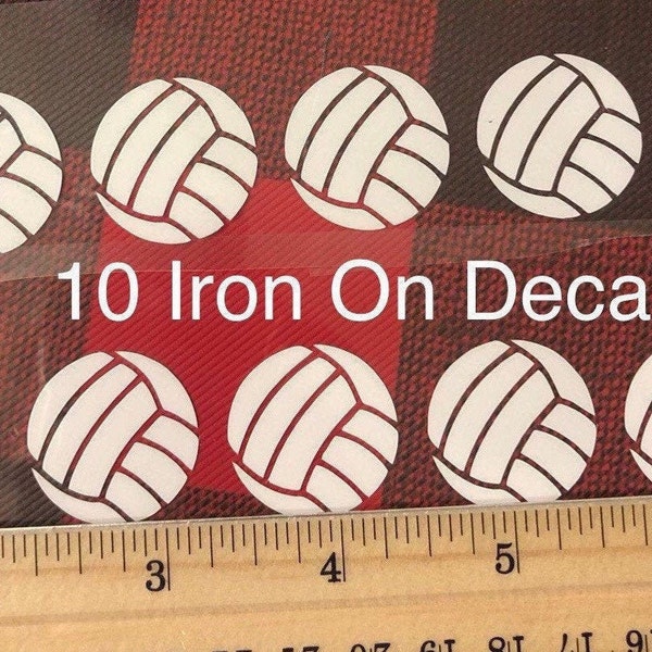 Volleyball Iron On Decals, 10 Mini Volleyballs, Sport Balls, Volleyball Player Gifts, Volleyball Heat Transfer, Volleyball Balls, Iron Ons