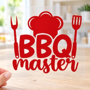 BBQ Master Iron On Transfer, Glitter or Solid Vinyl