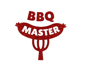 BBQ Master Iron On Decal, Apron Transfer, BBQ Gift, Grilling Tshirt Decal, Dad Gifts from Kids, Barbecue Dad Gifts, Funny Dad Decals, Patch