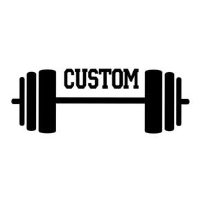 Custom Dumbbell Iron-On Decal Patch – Personalized Weightlifting Design for DIY Crafts, Clothing & Gym Decor, Pick Size Color, Heat Transfer
