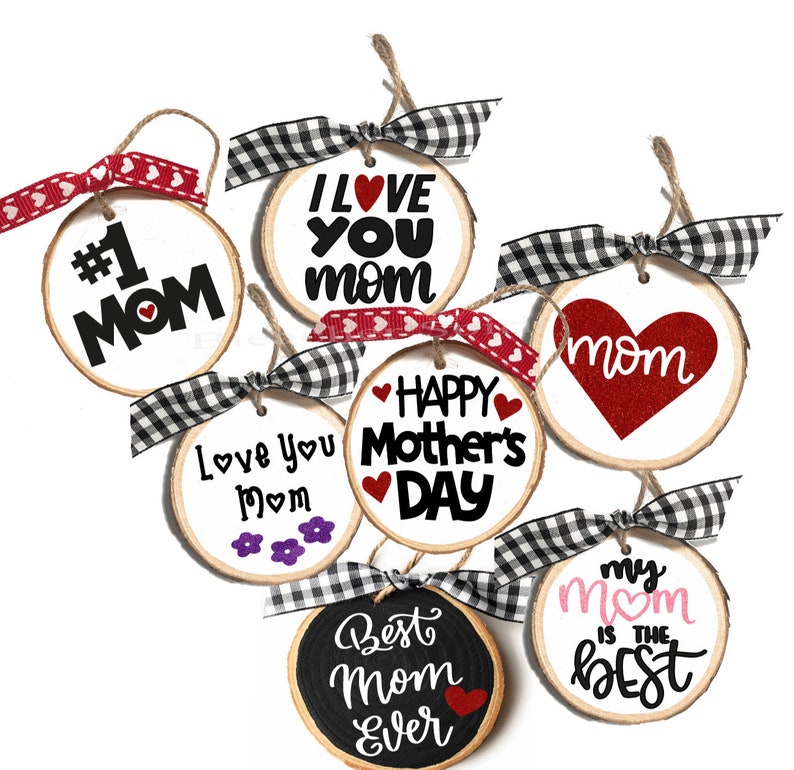 Wood Mother/'s Day Ornament Wood Mom Sign Mom Gift From Daughter Keepsake Gift Mommy Gift Mom Ornament Mom Heart Hanging Wood Sign