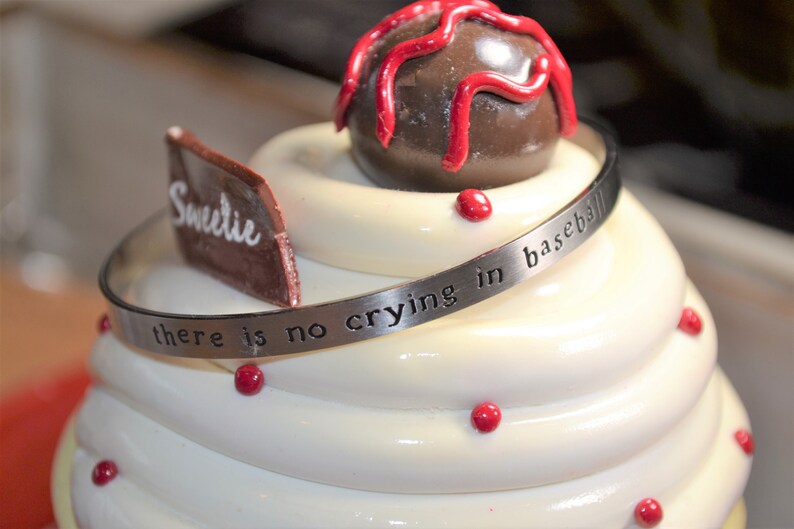 Baseball Cuff Bracelet There/'s No Crying In Baseball
