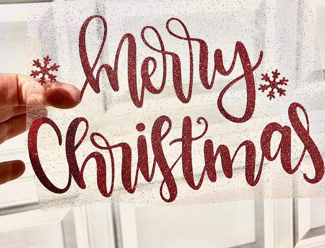 Merry Christmas Iron on Transfer, Christmas Decal, DIY Christmas Crafts