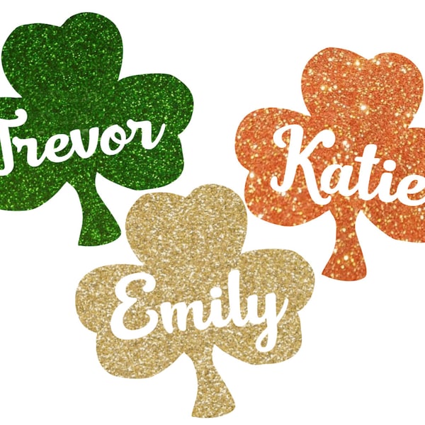 Personalized Shamrock Iron On Decal, Shamrock Tshirt Transfer, Shamrock Decal, Applique and Patches, St. Patrick's Day Decal, Iron On Patch