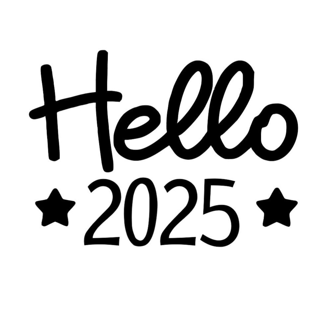New Year Iron on Decals, Hello 2025 Iron on Decal, New Years Eve Tshirt
