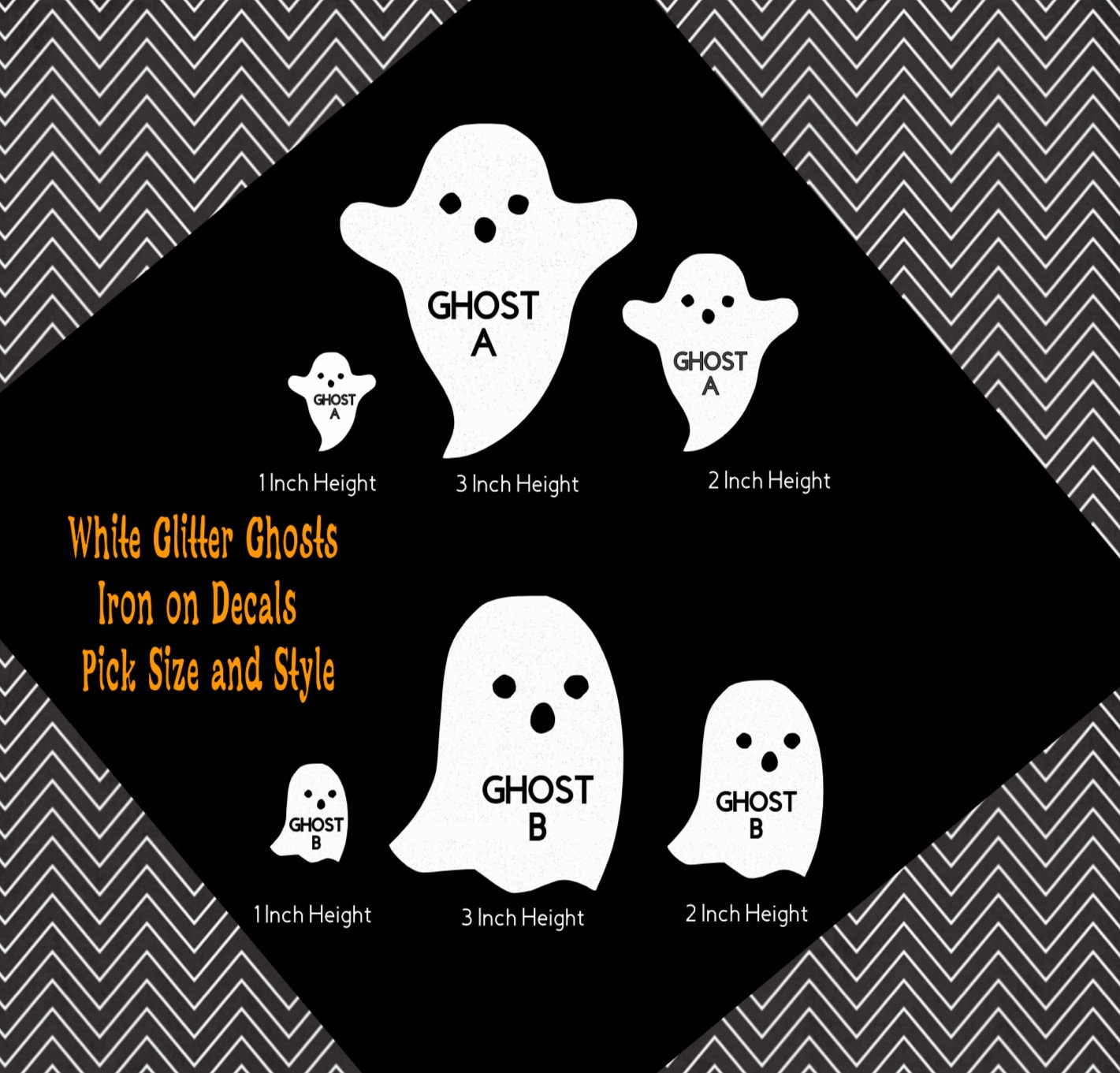 10 White Glitter Ghosts Iron on Decals, Pick Size & Style, Halloween  Crafts, Halloween Decals, Ghost Decal, Spooky Halloween, Heat Transfer 