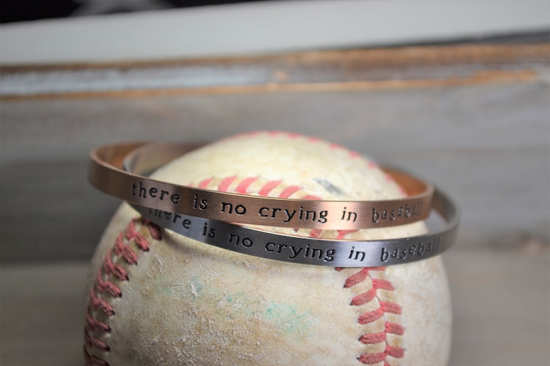 Baseball Cuff Bracelet There/'s No Crying In Baseball