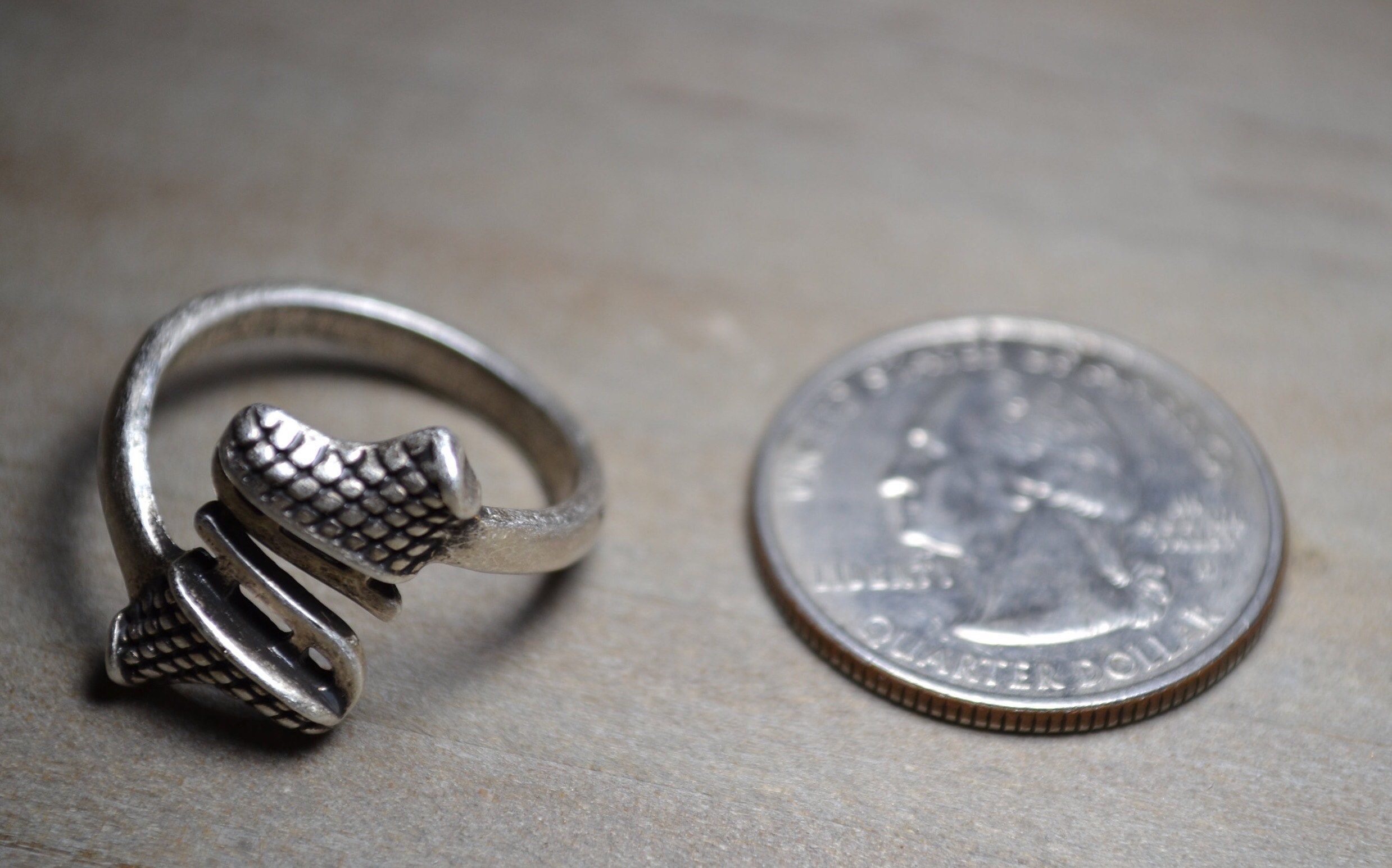 Ice Skater Ring / Silver Adjustable Band / Fits Most Ring Etsy