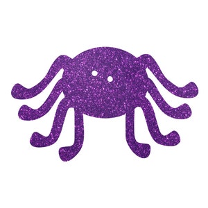 May include: Purple glitter octopus with six legs and two eyes.