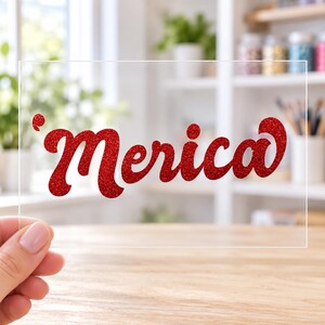 Merica Iron On Transfer, Fourth of July Shirt Decal