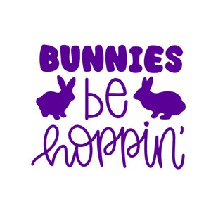 Bunnies Be Hoppin&#39; Easter Iron-On Decal – DIY Vinyl Applique Transfer for Kids&#39; Shirts and Crafts