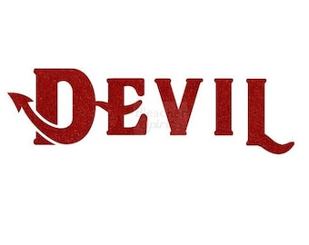 Devil Iron On Decal: Glitter Halloween T-Shirt Transfer