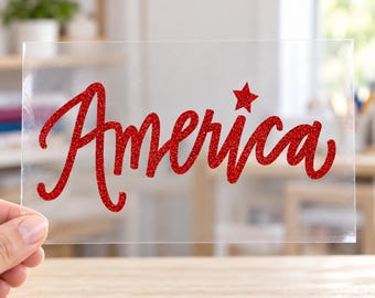 America Iron On Transfer, Patriotic DIY Shirt Decal