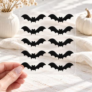 Mini Bats Iron On Decals, Set of 10 Halloween Shirt Decals, 2 Inch