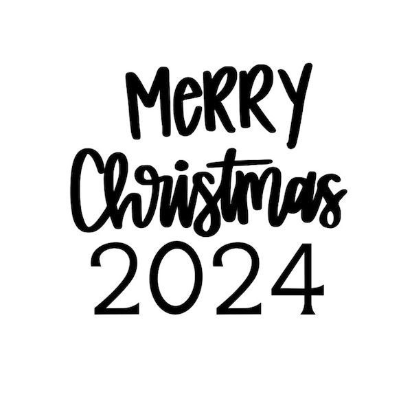 Merry Christmas 2024 Iron On Decal, Christmas Transfer, DIY Christmas Crafts, Holiday Decal, Iron On Christmas, Vinyl Applique, Patch, Xmas