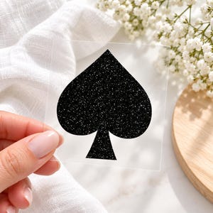 Spade Iron-On Transfer, Playing Card Costume HTV Decal for Shirts