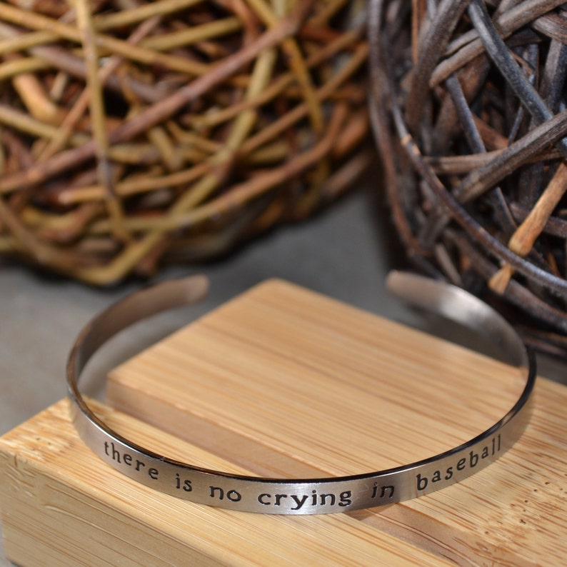 Baseball Cuff Bracelet There/'s No Crying In Baseball