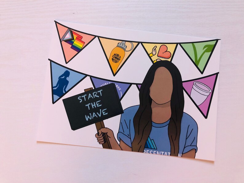 Dominique PC Charity Start The Wave Adjustable Wristband /& Print Bundle