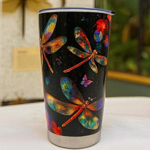 Dragonfly Tumbler: 20oz Insulated Stainless Steel Cup - Shine & Soar