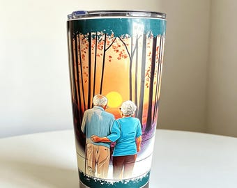 20oz “You & Me Forever” Stainless Steel Insulated Travel Tumbler with Lid, Double-Wall Mug, Romantic Gift for Couple