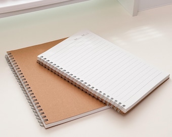A5 Kraft Spiral Notebook – 140 Thick Ruled Pages, Durable Kraft Cover, Smooth Easy-Turn Wirebound Design for Bible Study & Notes