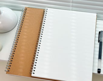 B5 Kraft Paper Spiral Notebook – 160 Thick Lined Pages, Minimalist Writing Journal for School, Office & Daily Planning