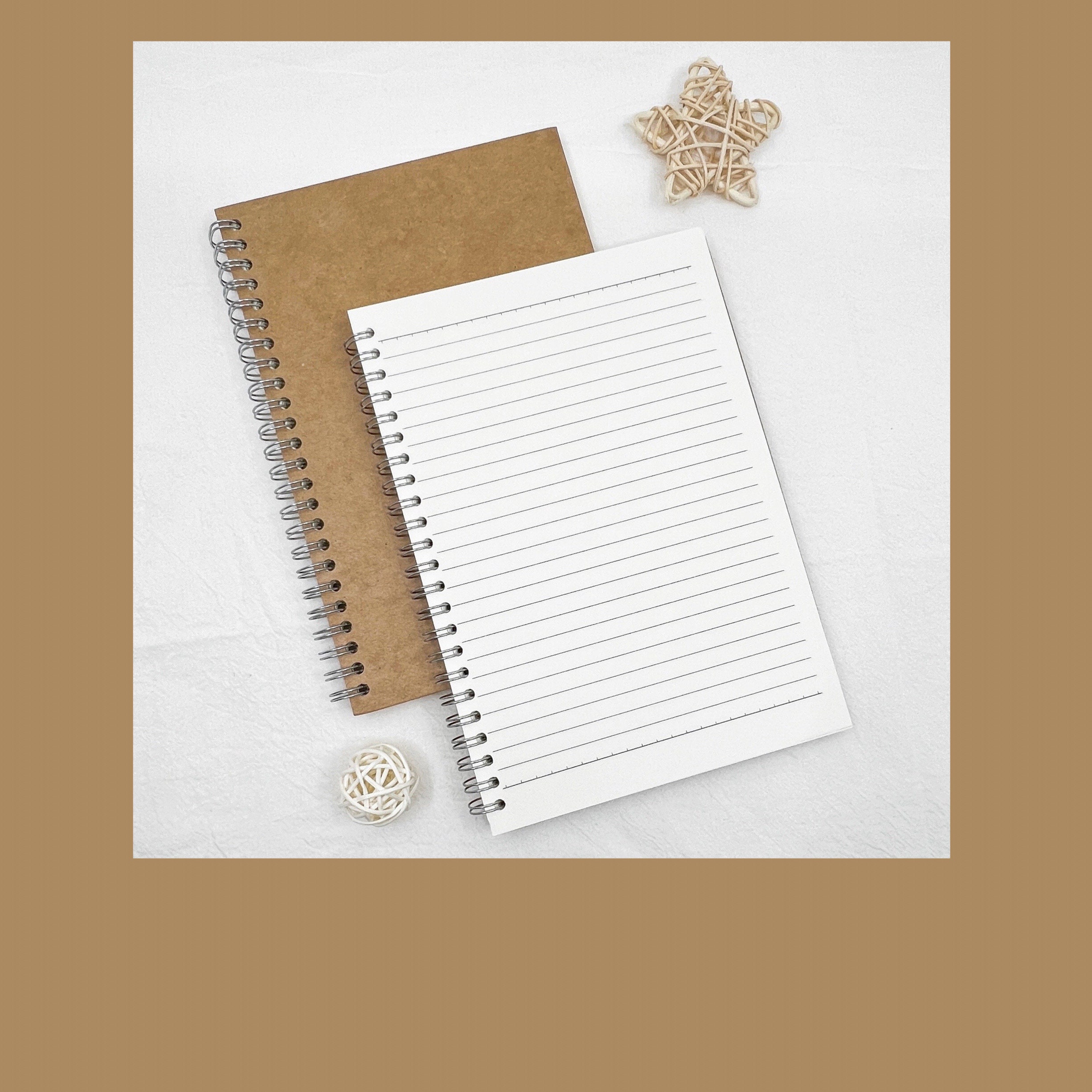 A5 Kraft Spiral Notebook Thick Paper Ruled Hard Cover Etsy