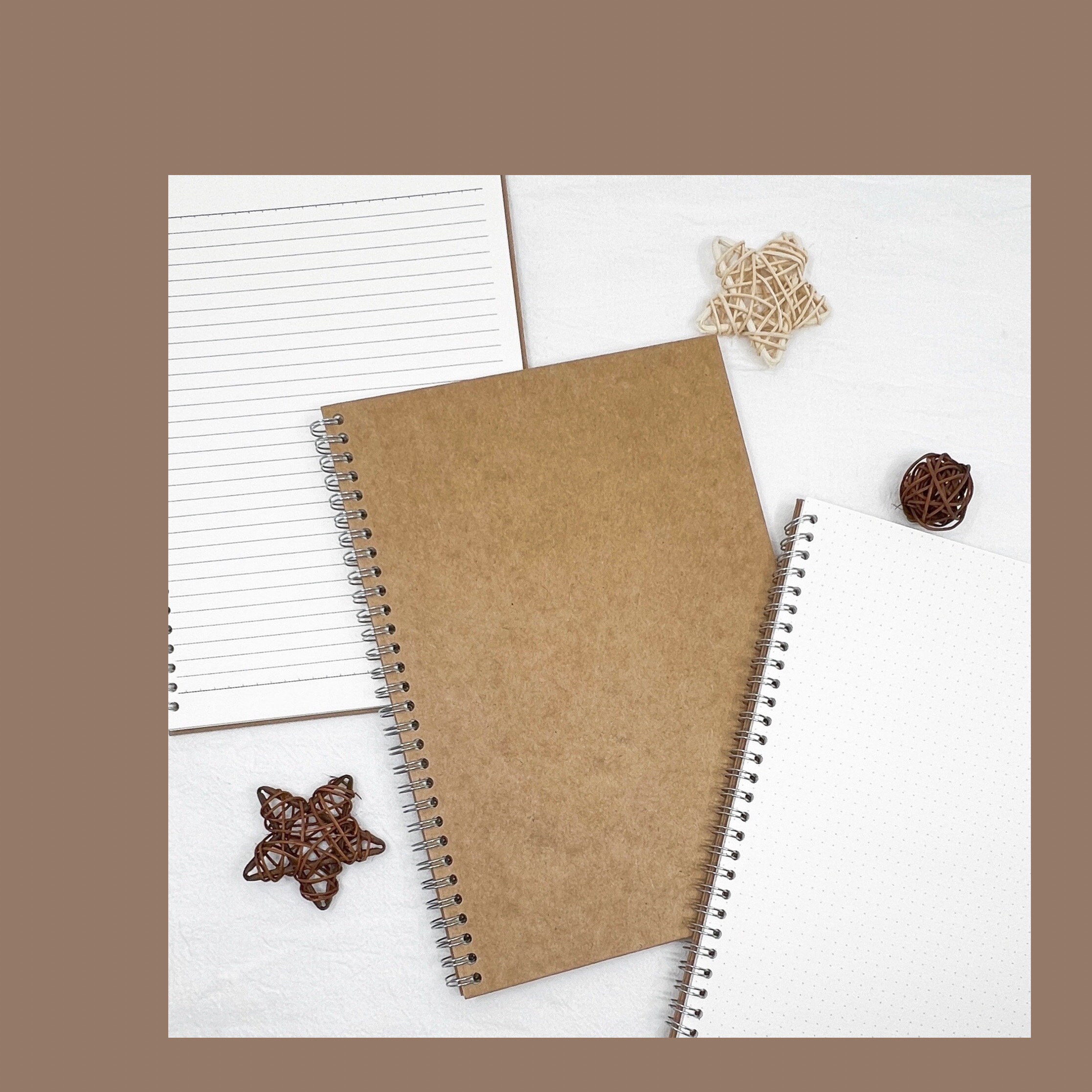 A5 Kraft Spiral Notebook Thick Paper Ruled Hard Cover Etsy